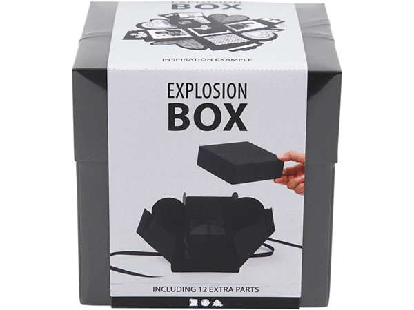 Een Explosion box Creativ Company 12x12x12cm zwart koop je bij VHK Kantoorartikelen