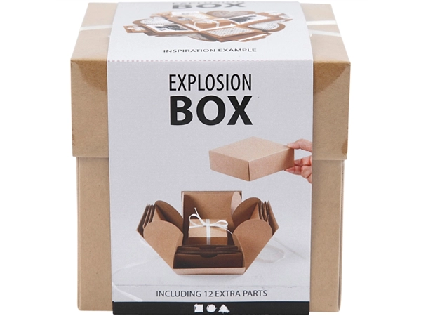 Een Explosion box Creativ Company 12x12x12cm naturel koop je bij VHK Kantoorartikelen