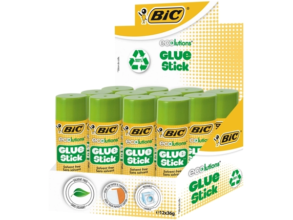 Een Lijmstift Bic ecolutions 36gr doos à 9+3 gratis koop je bij VHK Kantoorartikelen