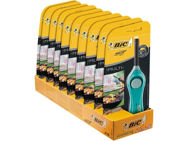 Een Aansteker Bic megalighter U140 multi assorti blister à 1 stuk koop je bij VHK Kantoorartikelen