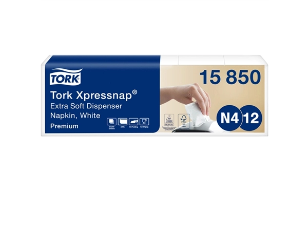 Een Servetten Tork Expressnap N4 extra zacht premium 1/2 vouw 2-laags 1000 stuks wit 15850 koop je bij Hoekmankantoorartikelen.nl