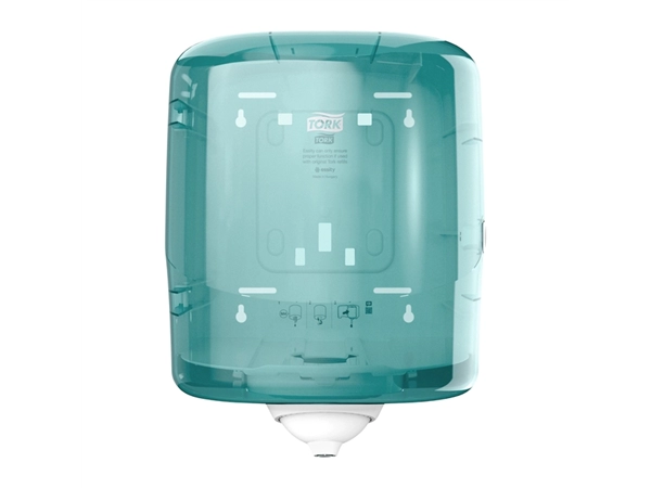 Een Dispenser Tork Reflex™ M4 performance lijn centerfeed wit/turquoise 473180 koop je bij VHK Kantoorartikelen