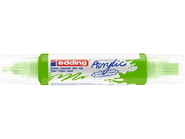 Een Acrylmarker edding e-5400 3D double liner geelgroen koop je bij VHK Kantoorartikelen