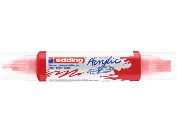 Een Acrylmarker edding e-5400 3D double liner verkeersrood koop je bij VHK Kantoorartikelen