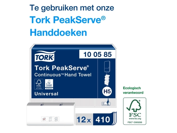 Een Handdoekdispenser Tork PeakServe® Continu™ H5 Elevation wit 552500 koop je bij VHK Kantoorartikelen