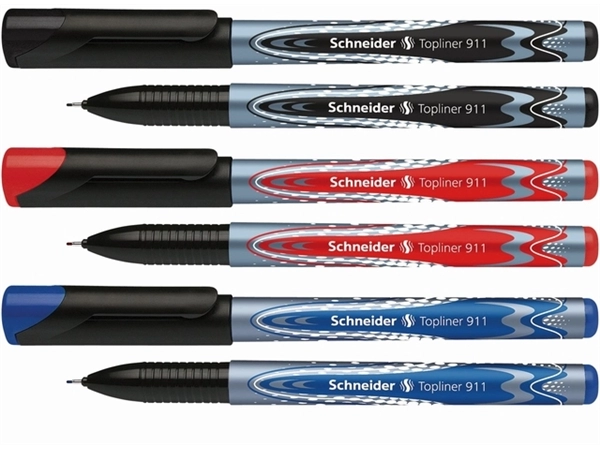 Een Fineliner Schneider Topliner 911 0.4mm rood koop je bij Continu Kantoor