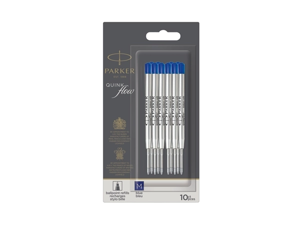 Een Balpenvulling Parker Quinkflow medium blauw blister à 10 stuks koop je bij VHK Kantoorartikelen