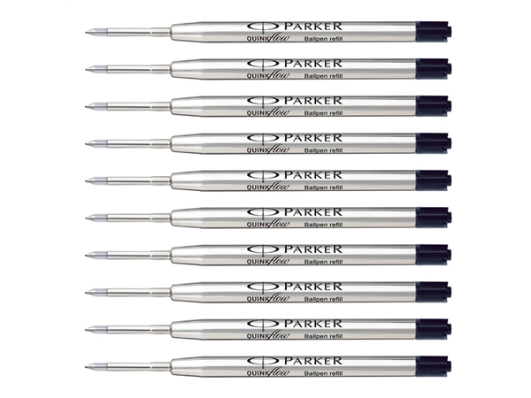 Een Balpenvulling Parker Quinkflow medium zwart blister à 10 stuks koop je bij VHK Kantoorartikelen