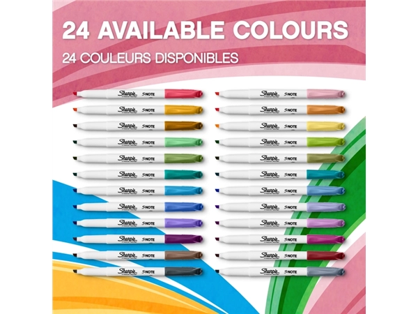 Een Markeerstift Sharpie S-note assorti blister à 4 stuks koop je bij Continu Kantoor