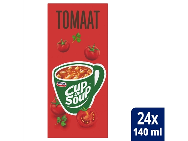 Een Cup-a-Soup Unox tomaat 24x140ml koop je bij Continu Kantoor