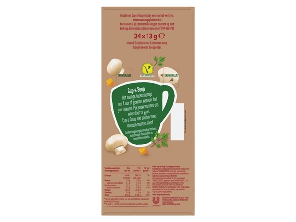 Een Cup-a-Soup Unox champignon crème 24x140ml koop je bij Continu Kantoor