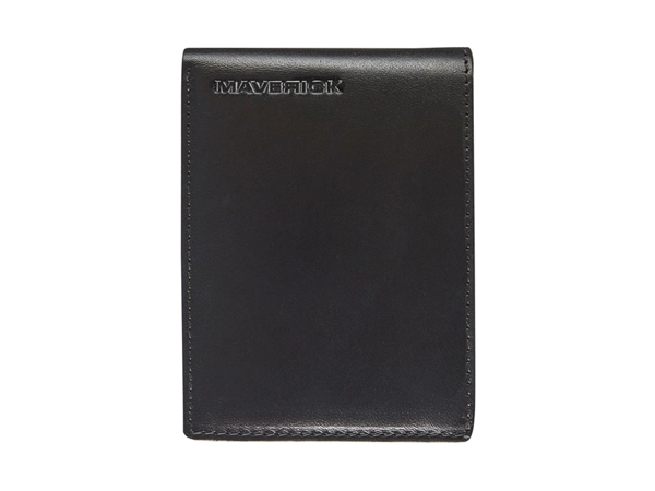 Een Portemonee Maverick All Black met kleingeldvak RFID leer zwart koop je bij VHK Kantoorartikelen