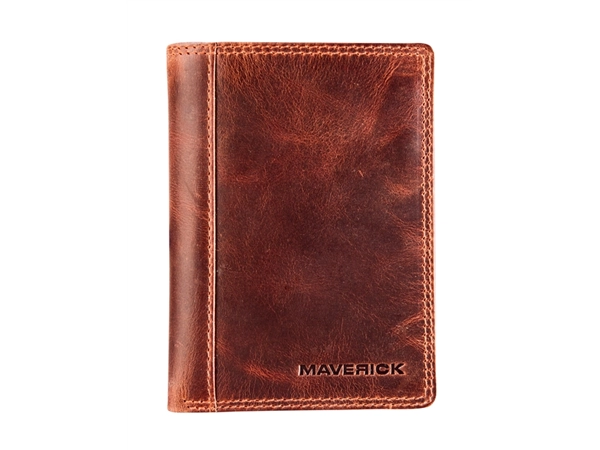 Een Portefeuille Maverick The Original met kleingeldvak RFID leer bruin koop je bij VHK Kantoorartikelen