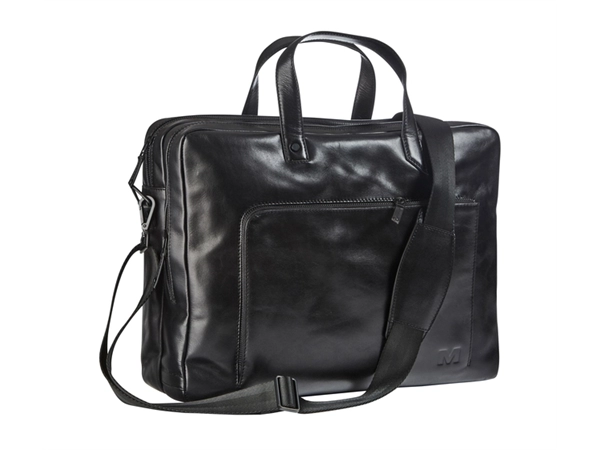 Een Businesstas Maverick All Black met laptopvak 15,6" leer zwart koop je bij VHK Kantoorartikelen