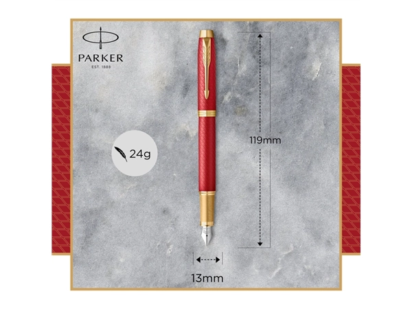 Een Vulpen Parker IM Premium deep red GT fijn koop je bij Continu Kantoor