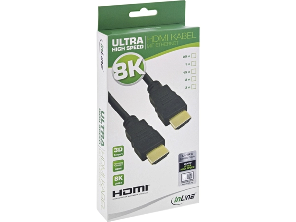 Een Kabel inLine HDMI ETH8K M/M 2 meter zwart koop je bij Continu Kantoor