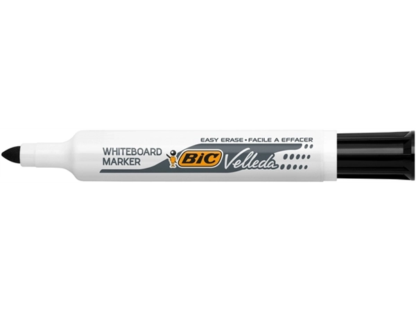 Een Viltstift Bic Velleda 1711 whiteboard rond large zwart koop je bij VHK Kantoorartikelen