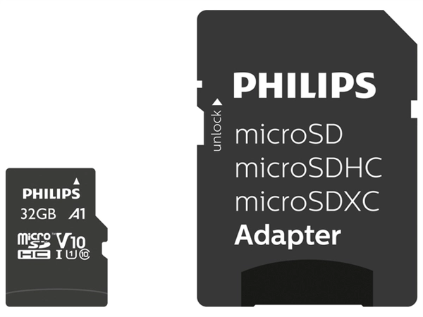 Een Micro SDHC Card Philips Class 10 UHS-I U1 32GB koop je bij VHK Kantoorartikelen