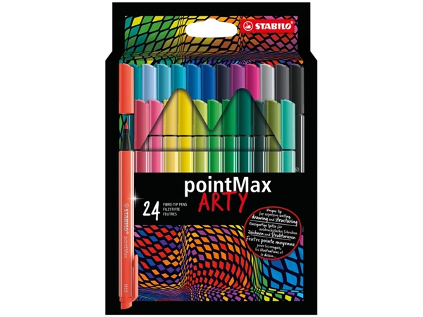 Een Viltstift STABILO pointMax 488/24 Arty medium assorti etui à 24 stuks koop je bij Hoekmankantoorartikelen.nl