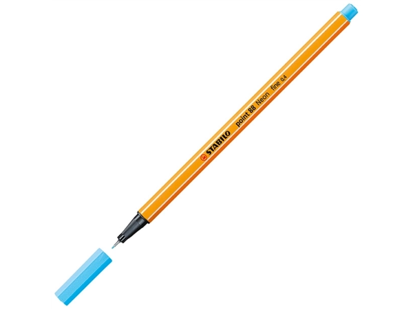 Een Fineliner STABILO point 88/031 fijn neon blauw koop je bij VHK Kantoorartikelen