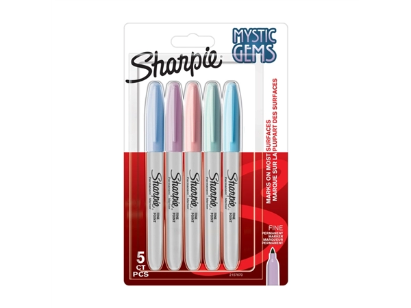 Een Viltstift Sharpie rond Mystic Gems assorti blister à 5 stuks koop je bij VHK Kantoorartikelen