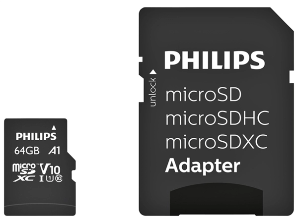 Een Geheugenkaart Philips micro SDXC Class 10 UHS-I U1 64GB koop je bij VHK Kantoorartikelen