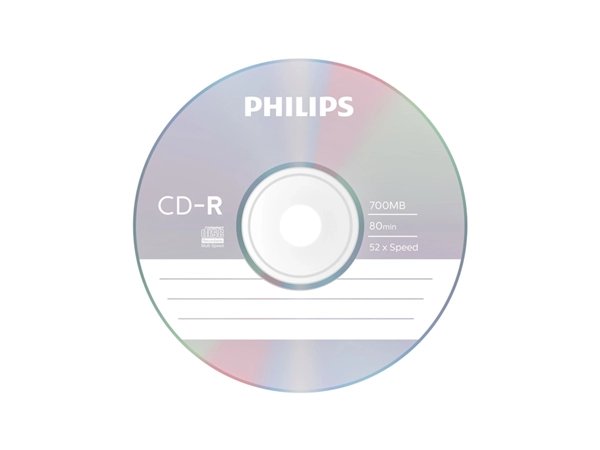 Een CD-R Philips 80Min 700MB 52x SL 10 stuks koop je bij Continu Kantoor