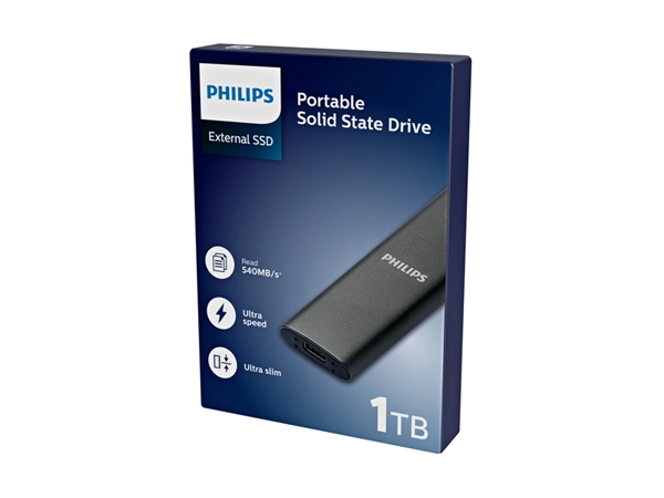 Een SSD Philips extern ultra speed space grey 1TB koop je bij Continu Kantoor