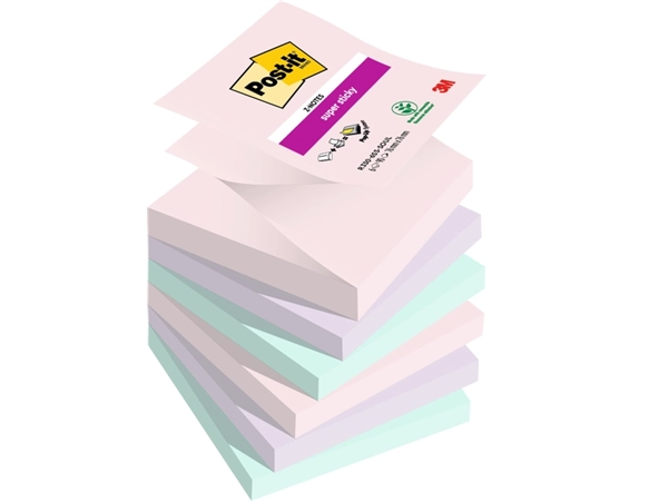 Een Memoblok Post-it Z-Notes R330 Super Sticky 76x76mm Soulful 6 stuks koop je bij Hoekmankantoorartikelen.nl