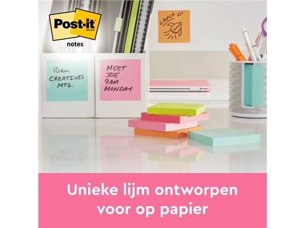 Een Memoblok Post-it 655 76x127mm gelijnd roze 6 stuks koop je bij Continu Kantoor