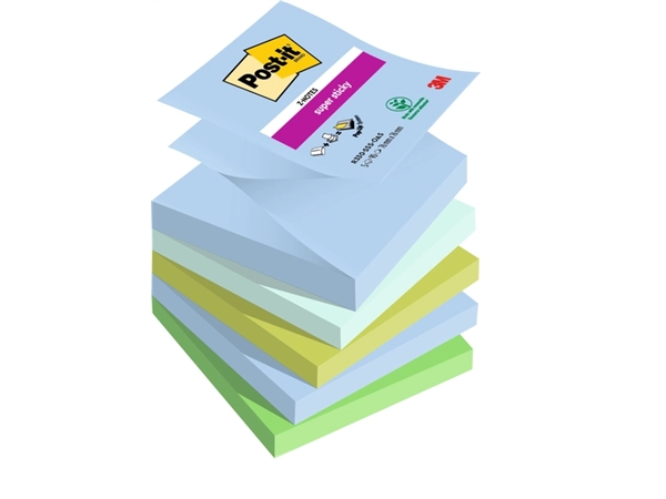 Een Memoblok Post-it Z-Notes R330 Super Sticky 76x76mm Oasis 5 stuks koop je bij Hoekmankantoorartikelen.nl