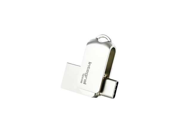 Een USB-stick Integral 3.0 USB-360-C Dual 128GB koop je bij VHK Kantoorartikelen