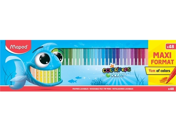 Een Kleurstift Maped Color'Peps Ocean doos à 48 kleuren koop je bij VHK Kantoorartikelen