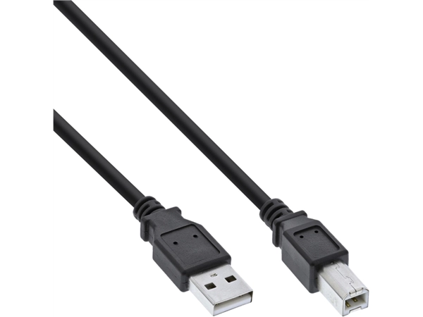 Een Kabel InLine USB-A USB-B 2.0 M 3 meter zwart koop je bij VHK Kantoorartikelen