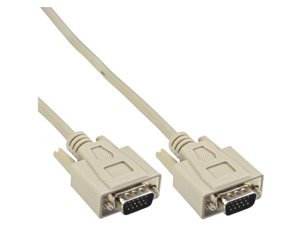 Een Kabel InLine S VGA 15HD M-M 2 meter beige en grijs koop je bij VHK Kantoorartikelen