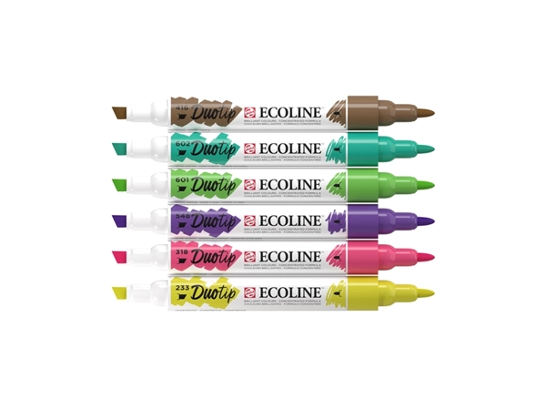 Een Duotip Talens Ecoline set á 6 stuks botanisch koop je bij Continu Kantoor