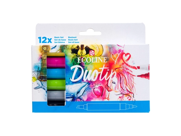 Een Duotip marker Ecoline basis set 12 kleuren koop je bij VHK Kantoorartikelen