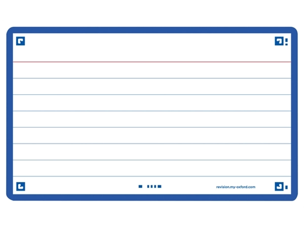 Een Flashcard Oxford 2.0 75x125mm 80 vel 250gr lijn blauw koop je bij Hoekmankantoorartikelen.nl