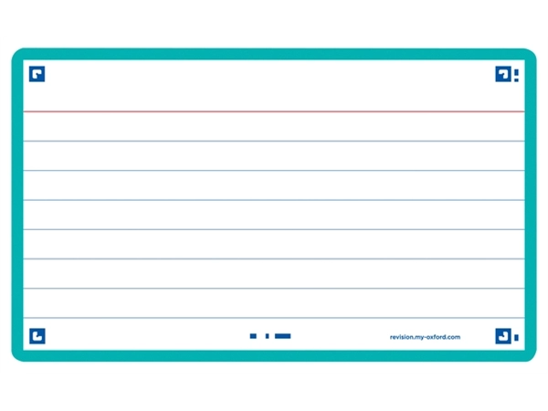 Een Flashcard Oxford 2.0 75x125mm 80 vel 250gr lijn mint koop je bij Hoekmankantoorartikelen.nl