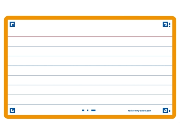 Een Flashcard Oxford 2.0 75x125mm 80 vel 250gr lijn oranje koop je bij Hoekmankantoorartikelen.nl