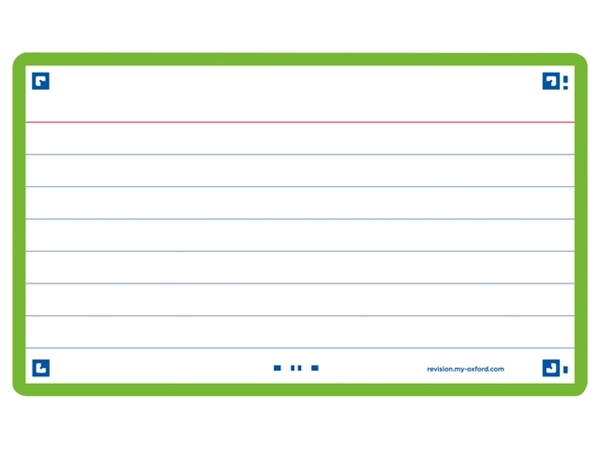 Een Flashcard Oxford 2.0 75x125mm 80 vel 250gr lijn groen koop je bij Hoekmankantoorartikelen.nl