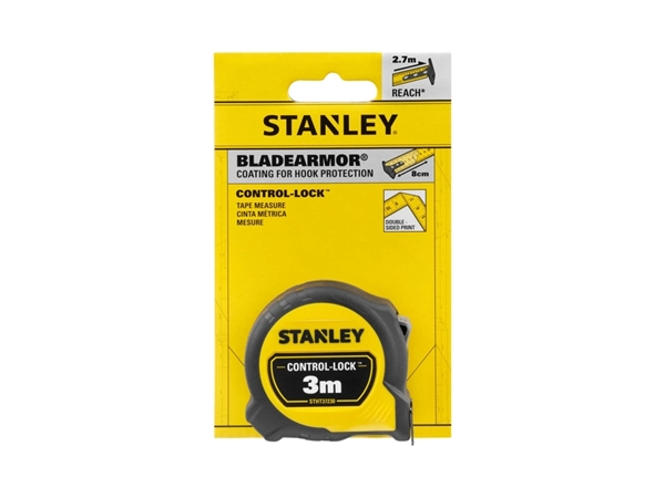 Een Rolmaat Stanley Control-Lock 3 meter 19mm koop je bij VHK Kantoorartikelen