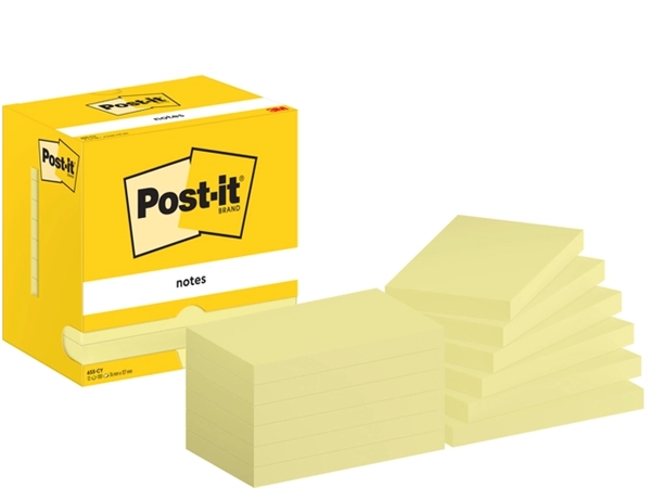 Een Memoblok Post-it 655 76x127mm geel 12 stuks koop je bij Hoekmankantoorartikelen.nl