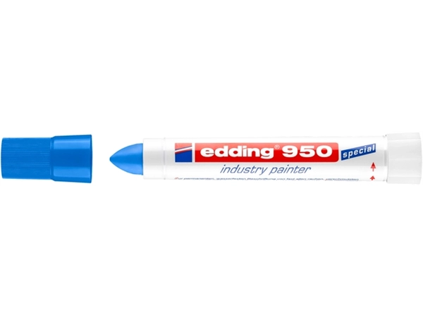 Een Viltstift edding 950 pastamarker industry rond 10mm blauw koop je bij VHK Kantoorartikelen