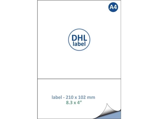 Een Retourlabel DHL IEZZY A4 1.000 vel 210x102mm 1000 labels koop je bij VHK Kantoorartikelen