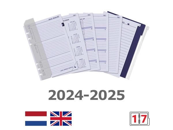 Een Organizer Kalpa A5 inclusief agenda 2024-2025 7dagen/2pagina's grijs koop je bij VHK Kantoorartikelen