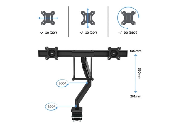 Een Monitorarm Fellowes Eppa Crossbar wit koop je bij Continu Kantoor