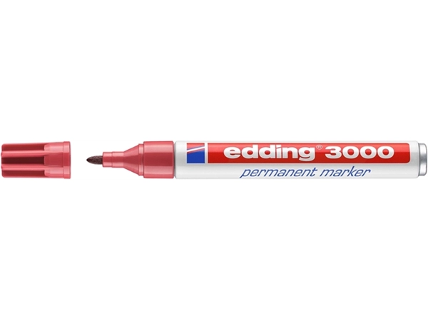 Een Viltstift edding 3000 rond 1.5-3mm karmijnrood koop je bij VHK Kantoorartikelen