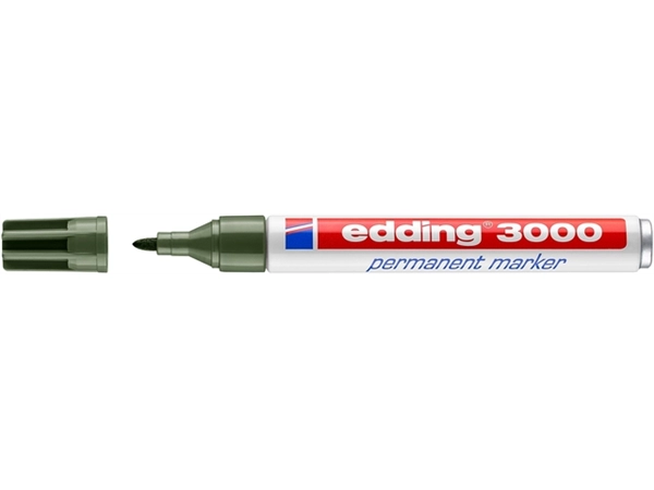 Een Viltstift edding 3000 rond 1.5-3mm olijfgroen koop je bij VHK Kantoorartikelen