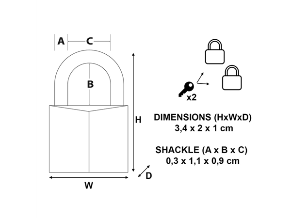 Een Hangslot MasterLock 2 gelijksluitend messing 20mm 2 stuks koop je bij Continu Kantoor